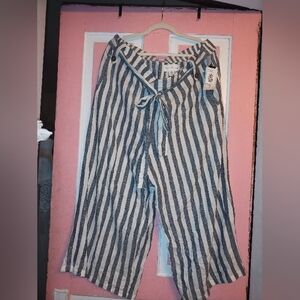 French Laundry Navy and White Striped Pants